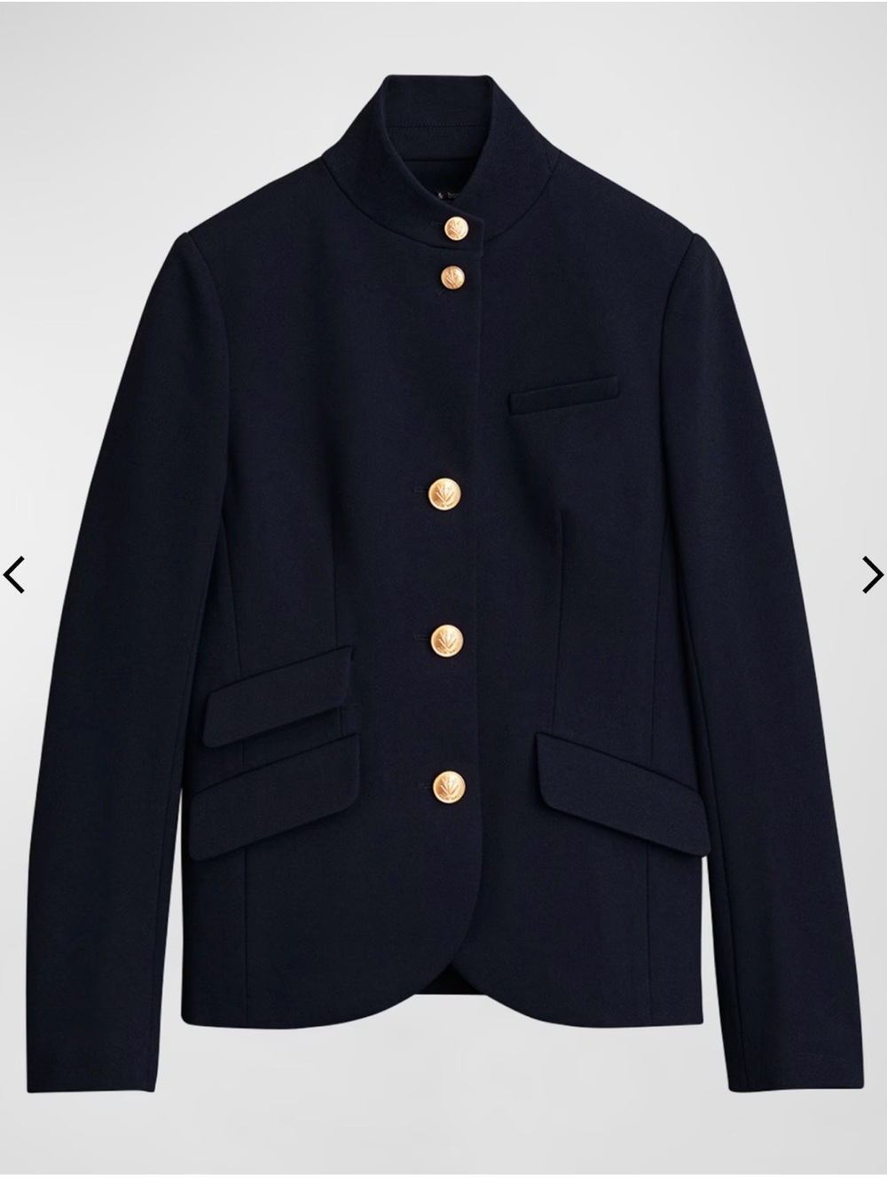Rag & bone size 4 Women’s Navy Military-Style Blazer Jacket with Gold Buttons
